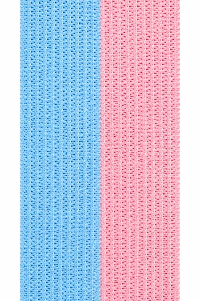 Blue and pink knitted regular elastic tape