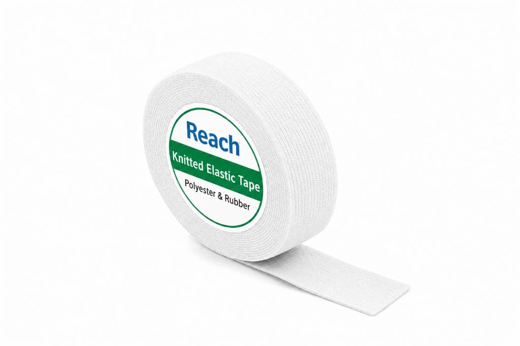 White knitted elastic tape