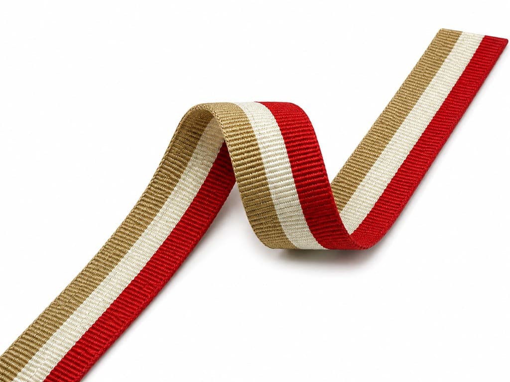 Striped multi-colour grosgrain tape