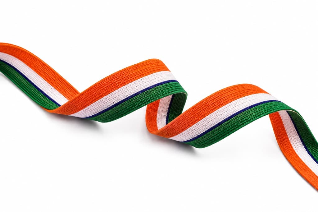 Tricolor woven elastic tape