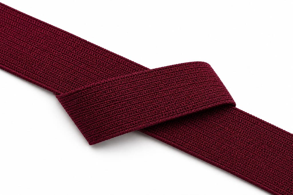Burgundy woven shoe elastic